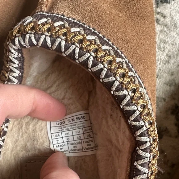 Men’s UGG Chestnut Brown Suede Lined Slip-On Slippers - Picture 3 of 5